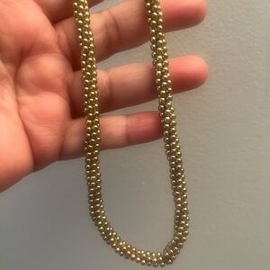 Vintage Gold Beaded Necklace 60s 70s Mid Century Retro Women’s Costume Jewelry